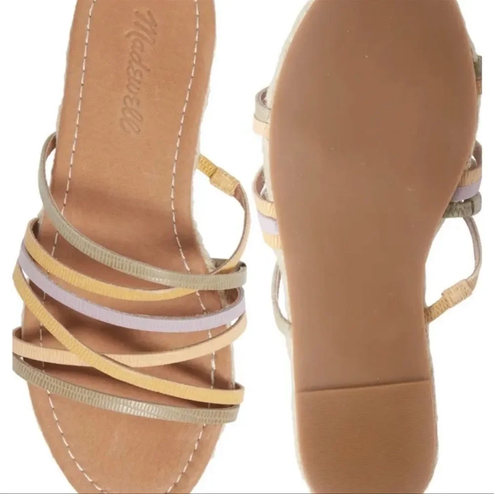 Madewell Sandal The Kathryn Espadrille‎ Slide in Leather Lilac Women Size 11 New